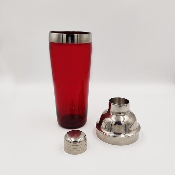 1930s Gorgeous Art Deco Red Cocktail Shaker. Made in USA - Picture 5 of 7